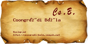 Csongrádi Béla névjegykártya