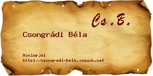 Csongrádi Béla névjegykártya