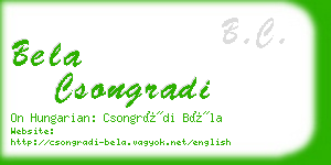 bela csongradi business card